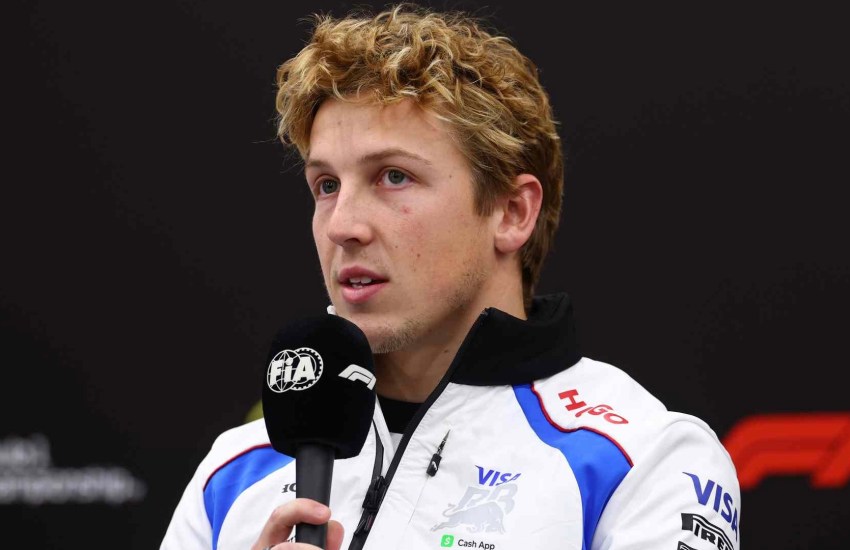 Liam Lawson durante la conferenza stampa del GP del Giappone