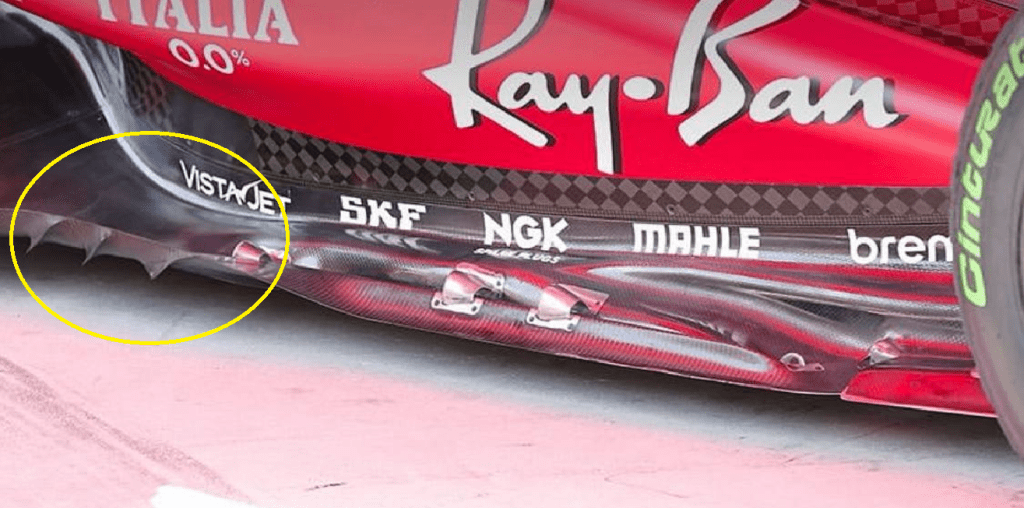 Aggiornamenti al bordo del fondo sulla Ferrari SF-25