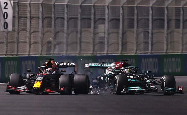 getty hamilton verstappen crash collide saudi arabian grand prix jeddah