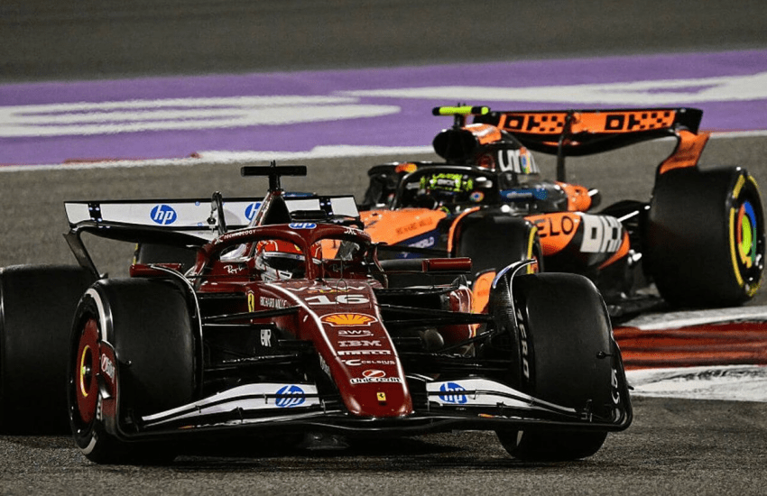 Ferrari SF-25 e McLaren MCL39 nel GP di Bahrain