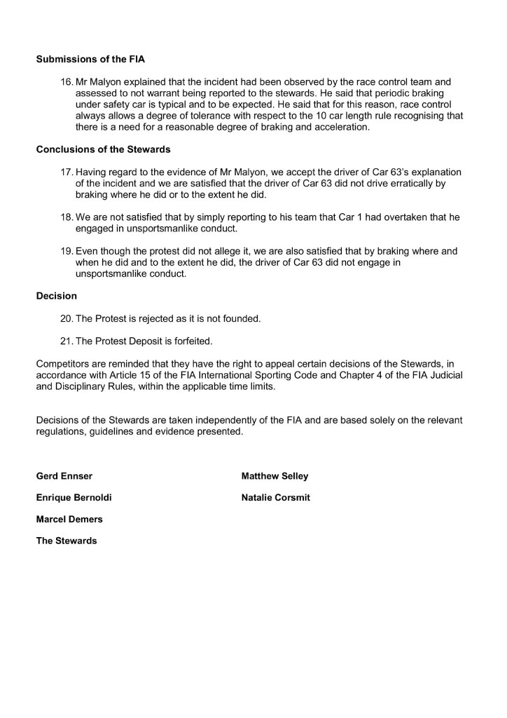 George Russell è ufficialmente il vincitore del Gran Premio del Canada 2025. La FIA ha respinto il reclamo presentato dalla Red Bull contro il pilota della Mercedes, chiudendo così ogni discussione su una delle gare più controverse della stagione.