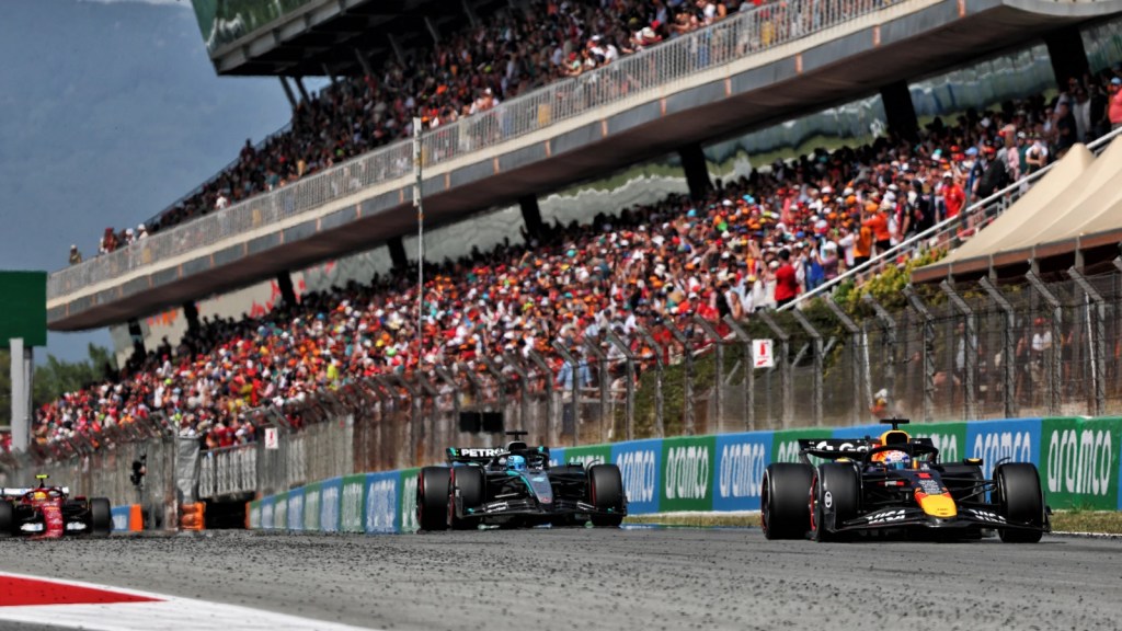 George Russell Max Verstappen F1 Spain 2025
