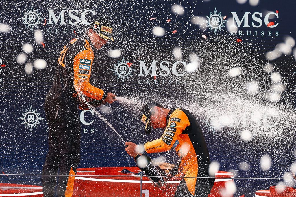 Austria: il primo segnale positivo - Lando norris Oscar Piastri podio GP Austria 2025