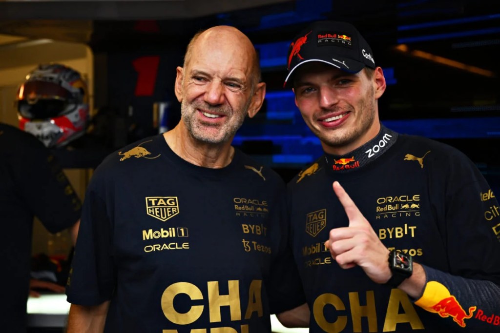 verstappen curioso del lavoro di Newey in Aston Martin