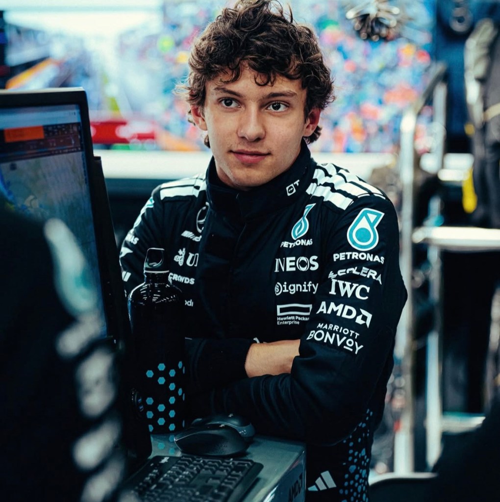 Andrea Kimi Antonelli in veste Mercedes.