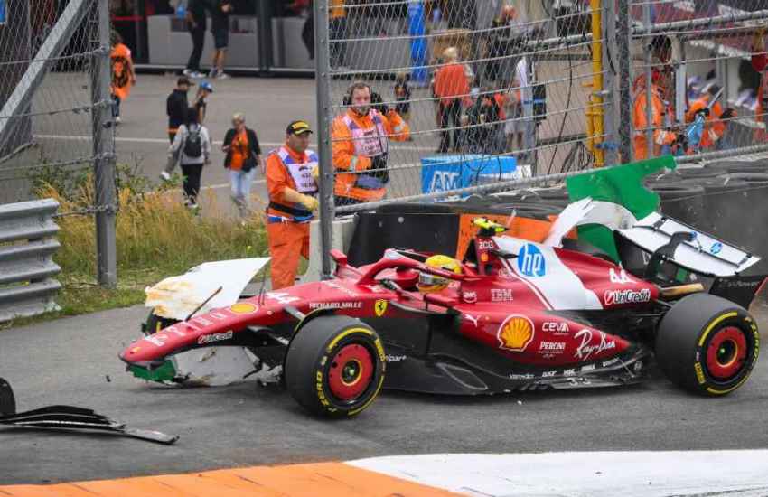 Hamilton fermo dopo l’incidente in Olanda