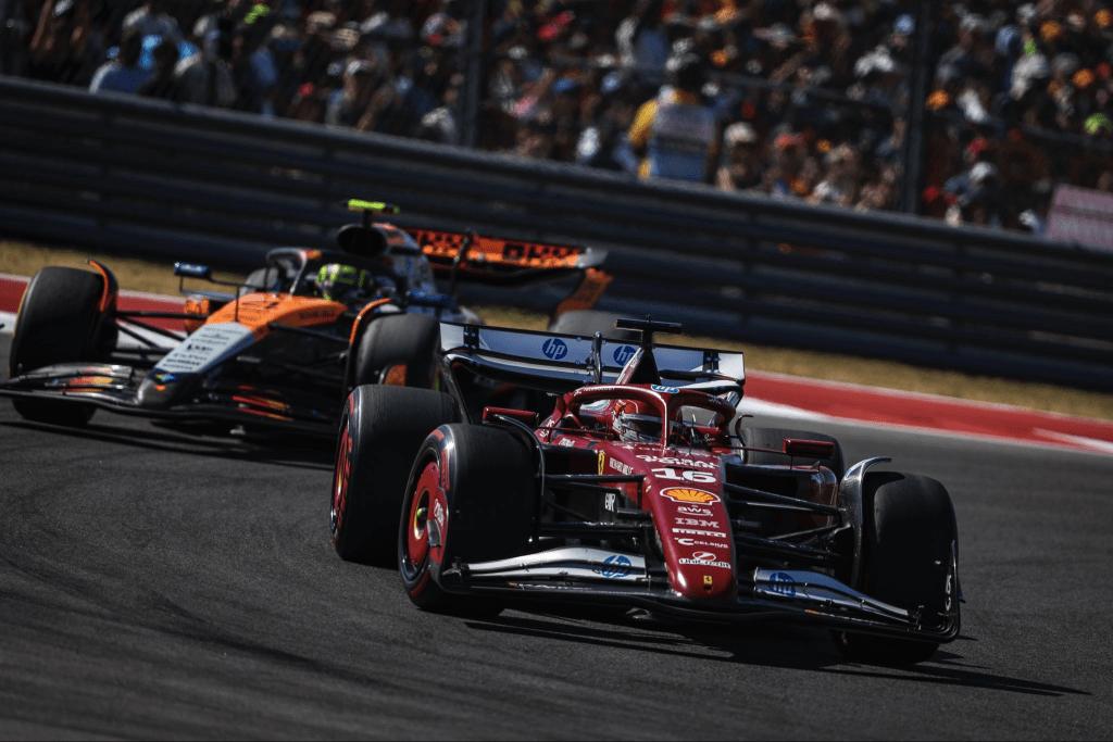 La Ferrari ritrova il sorriso ad Austin: Leclerc torna sul podio, Vasseur respira. La stretagia gomma sfot ha però pagato solo in parte.