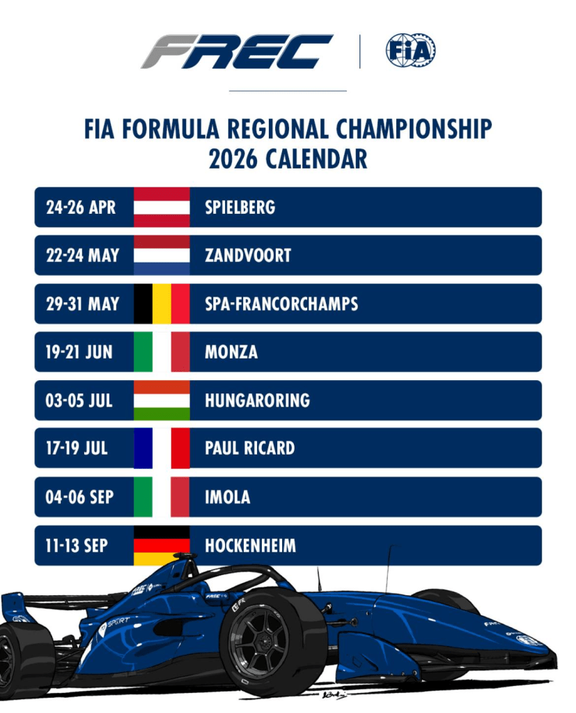 FRECA | Il calendario 2026: confermati Spa e Monza, c'è anche Imola!