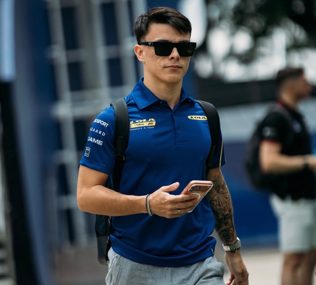 Maloney con la tuta del team di FE Lola ABT.