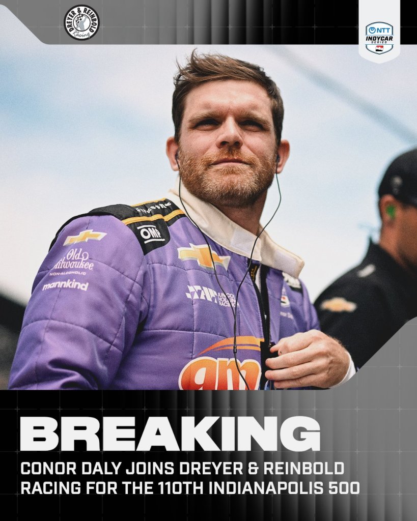 Il veterano Conor Daly prenderà parte alla sua 13esima Indy500 ancora una volta con il Team Dreyer e Reinbold Racing a bordo della vettura numero 23.