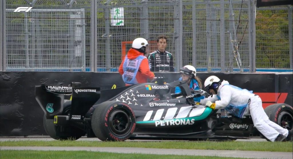 Russell e la sua Mercedes